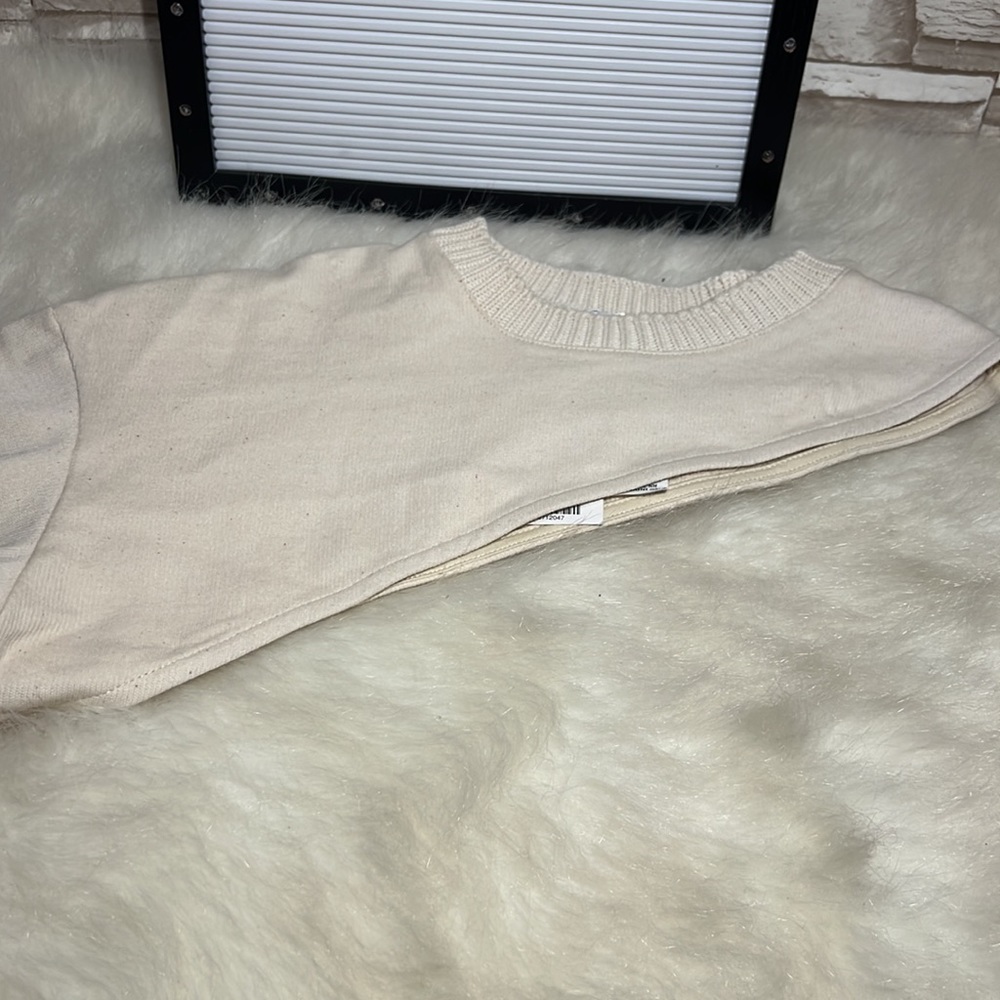 ZARA Large ASYMMETRIC CROPPED SWEATSHIRT - Picture 7 of 9